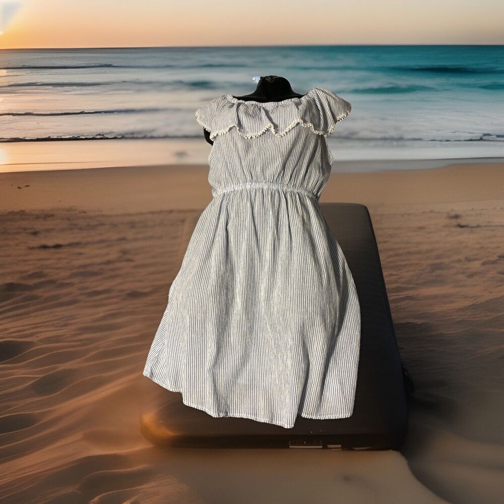 Label Of Graded Goods Dress cotton Pin Stripe‎ Mini Sprin Summer 8 Made India